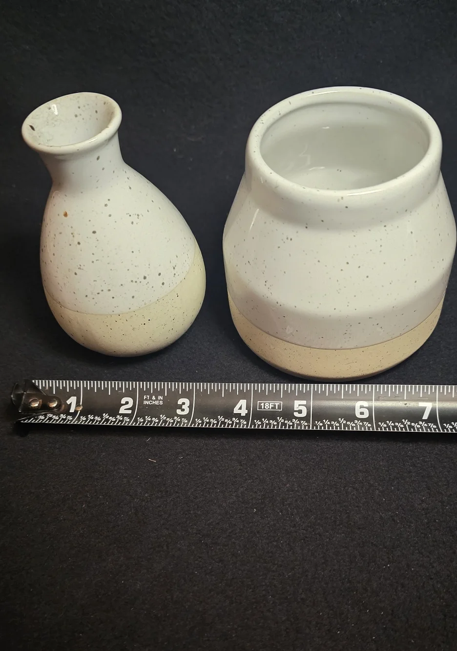 Ashland Two-Tone Ceramic Vase Set - White and Cream